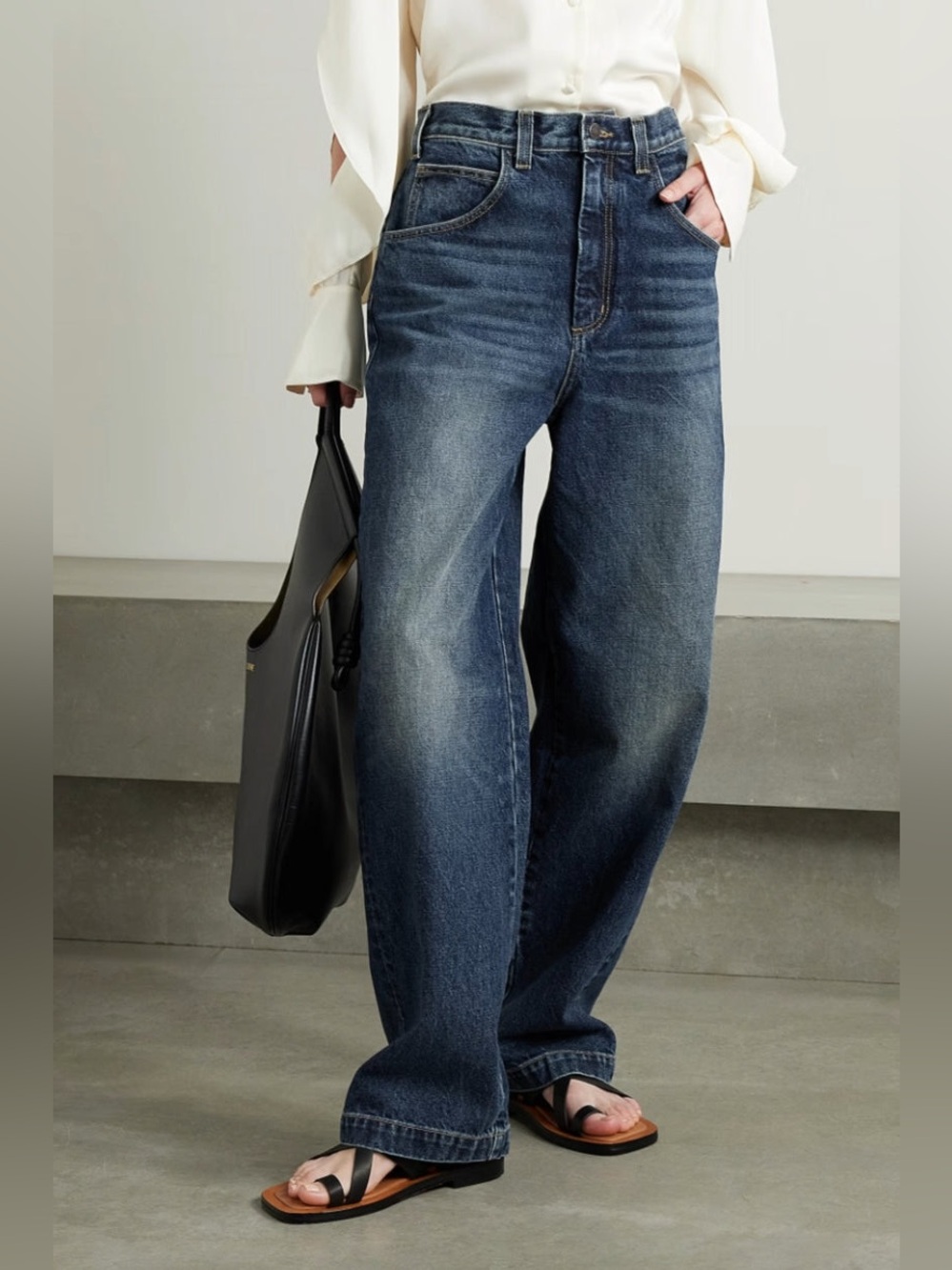 Nili Lotan Aaron Straight Leg carpenter denim Jeans Distressed blue sz 26 2/4